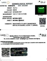 10.27/CT Natural Panna Stone with Govt. Lab Certificate